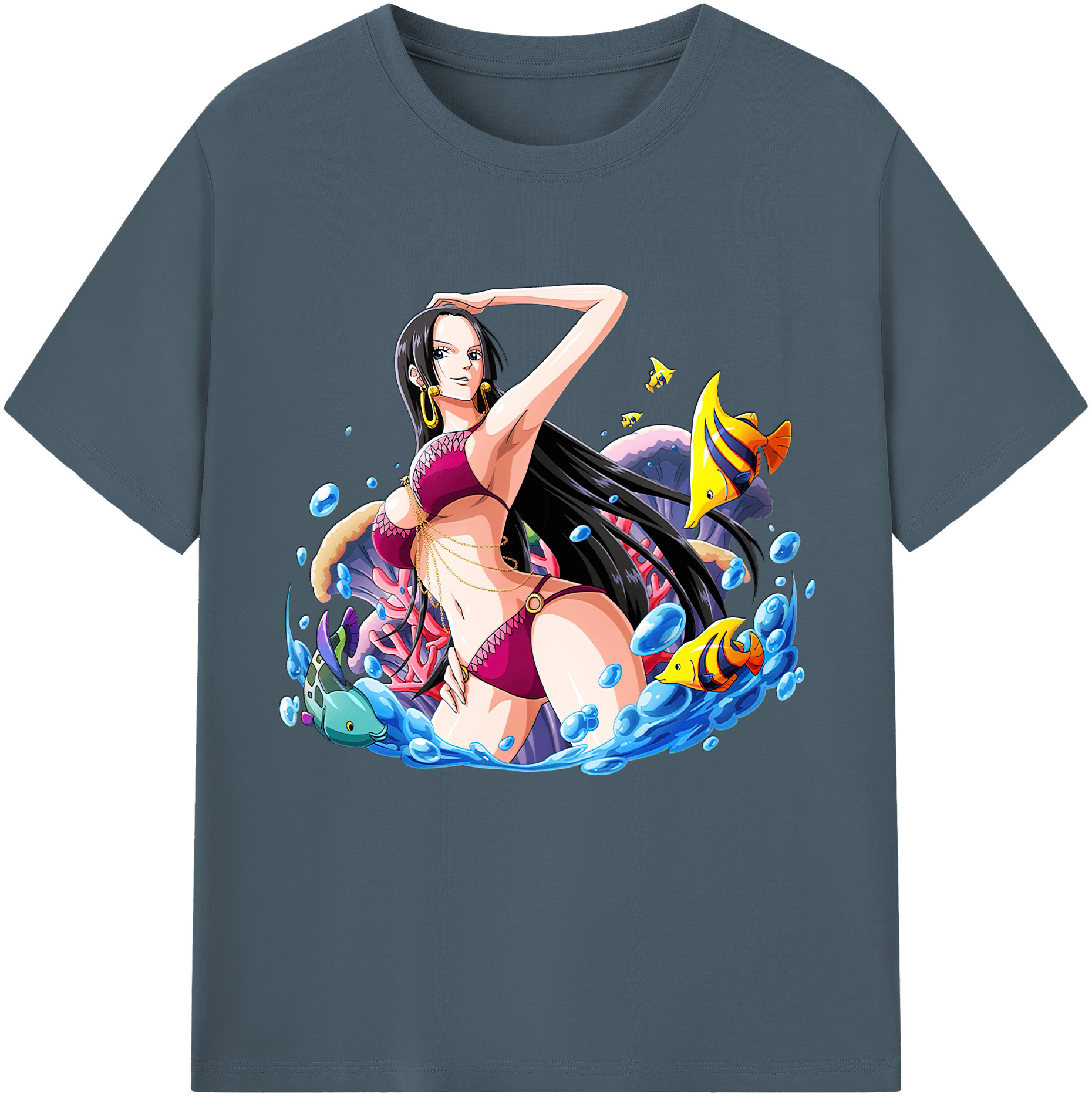 ワンピース ボア・ハンコック ONE PIECE Boa·Hancock 綿100％半袖Tシャツ（フロントプリント）